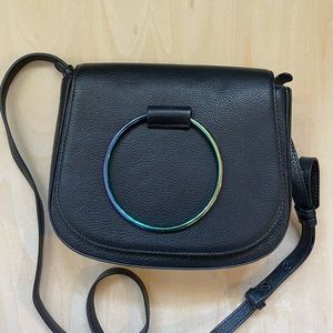 Thacker NYC Sabine Saddlebag - Black Oilslick